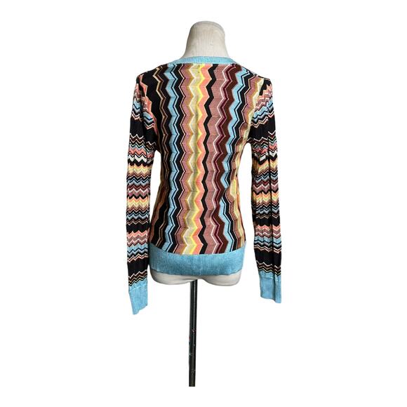 Missoni Vibrant Zig Zag Chevron Buttoned Cardigan Sweater Size Small - Picture 7 of 8